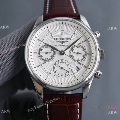 AAA Replica Longines Master 42mm Grand Complications Watch Brown Leather Strap